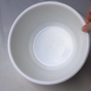Thick White Milk Glass Mixing Bowl Baking Cooking Serving Kitchen Vintage Retro